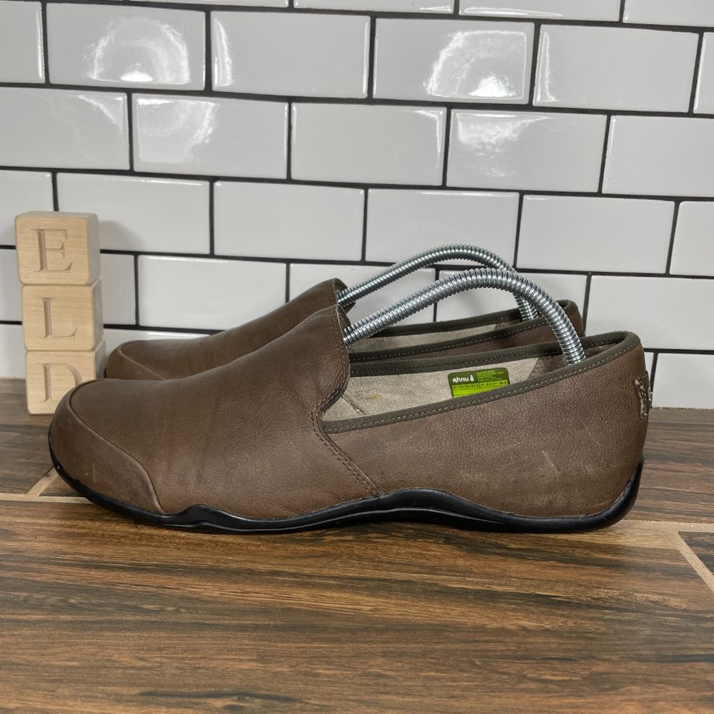 Ahnu Penny Pro Women's Size 10 Shoes Walnut Brown Leather Casual Comfort Loafer